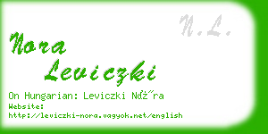 nora leviczki business card